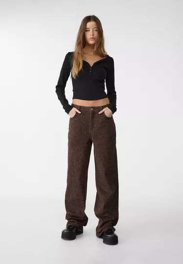 Yoinko-Leoparden Baggy Jeans