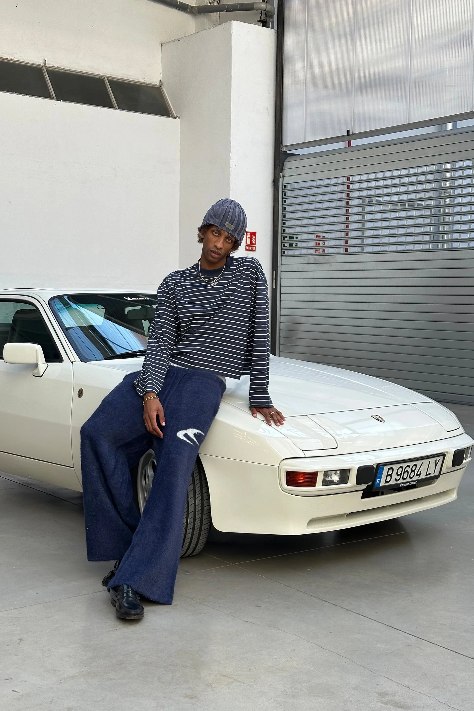 Yoinko-Blau Gestreiftes Langarm Shirt