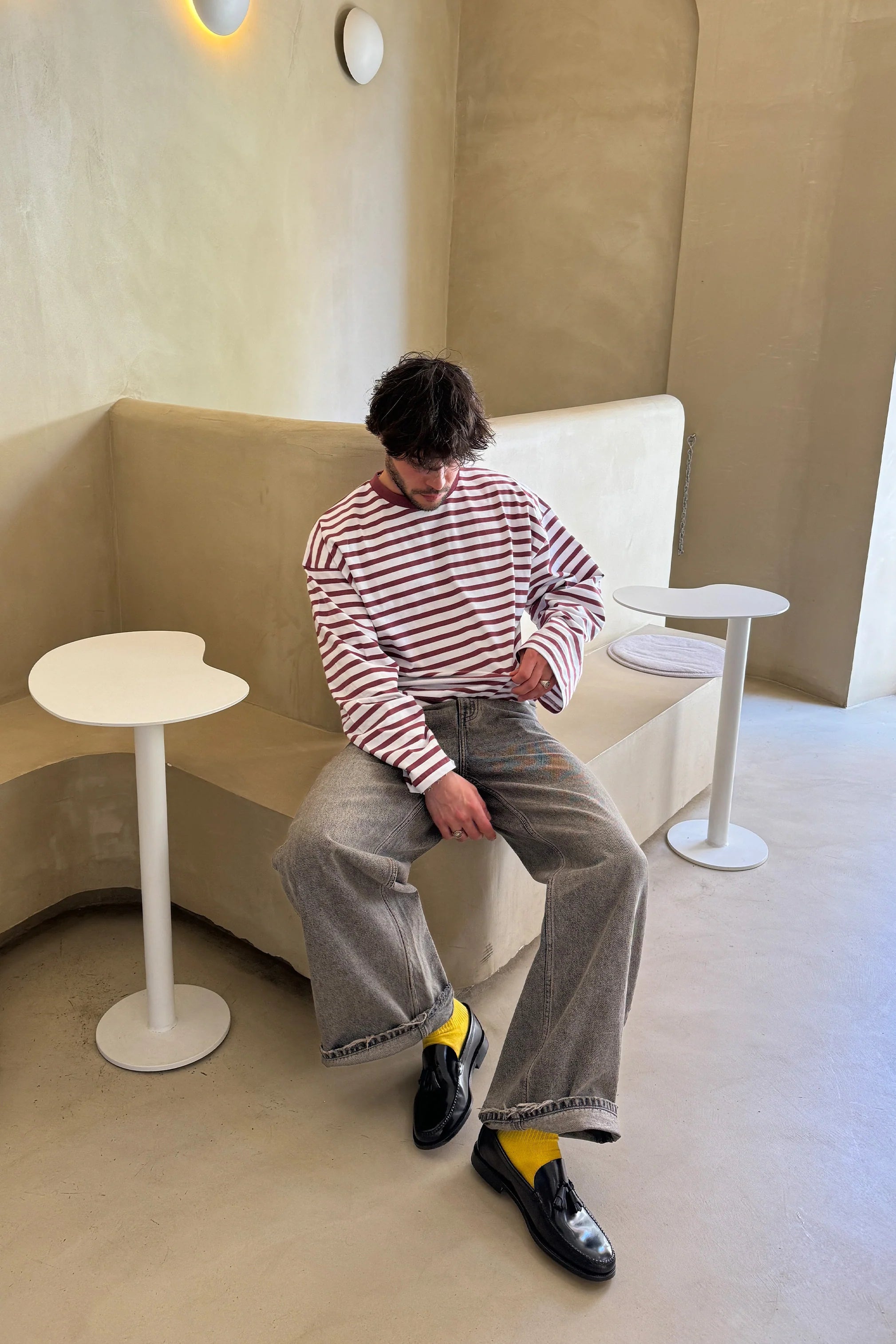 Yoinko-Gestreiftes Langarm Shirt