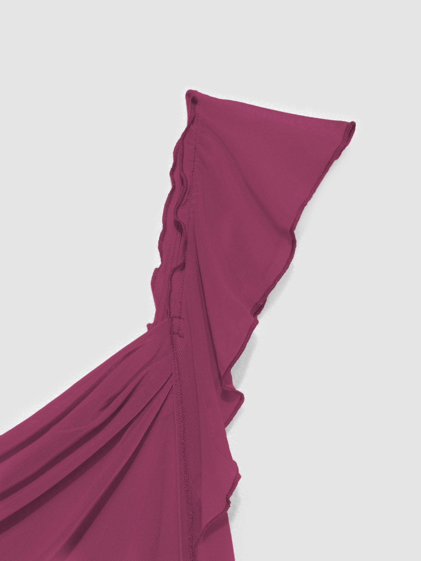 Yoinko - Maxikleid mit Mesh und Rüschensaum
