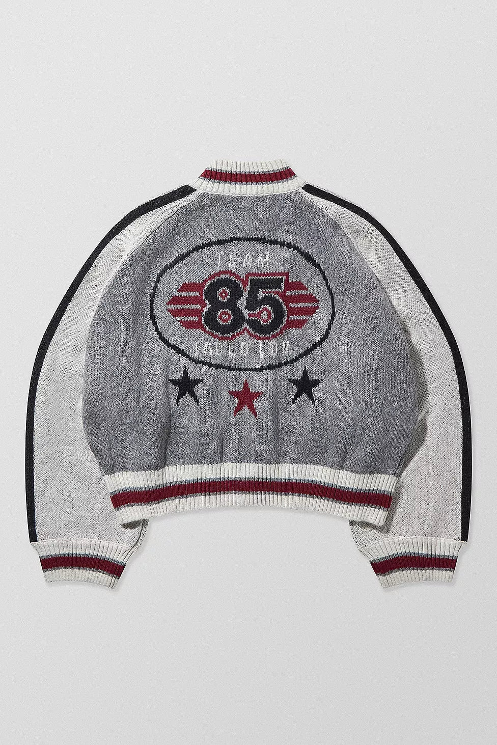Yoinko - Graue Team 85 Strickbomberjacke
