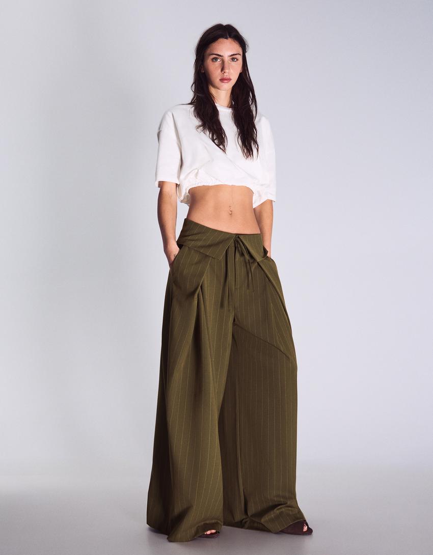 Yoinko - Hose mit Bundfalten und Umschlag