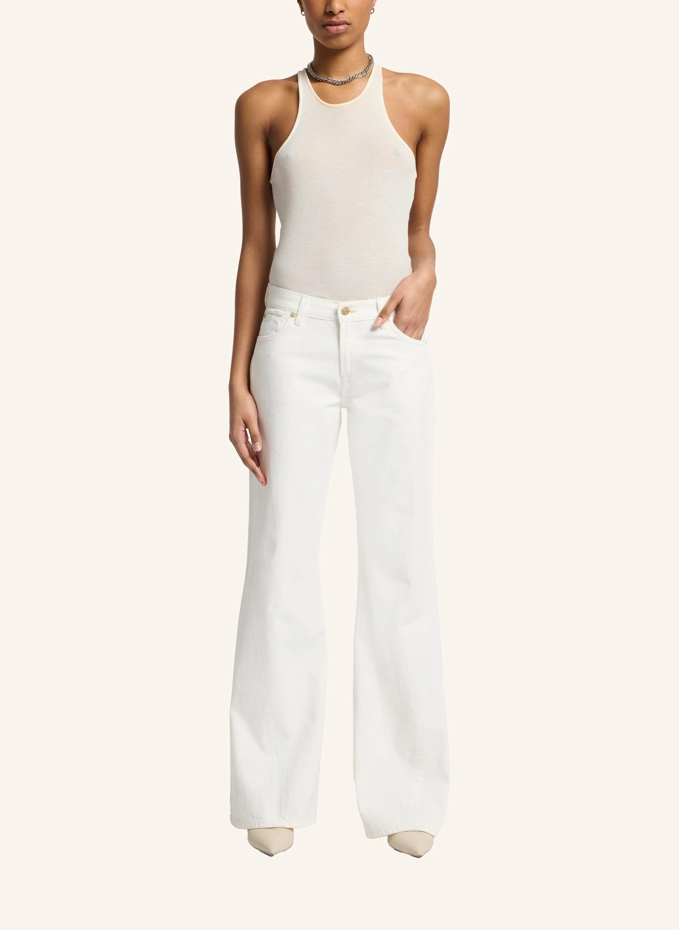 Yoinko-Weiße Baggy Jeans