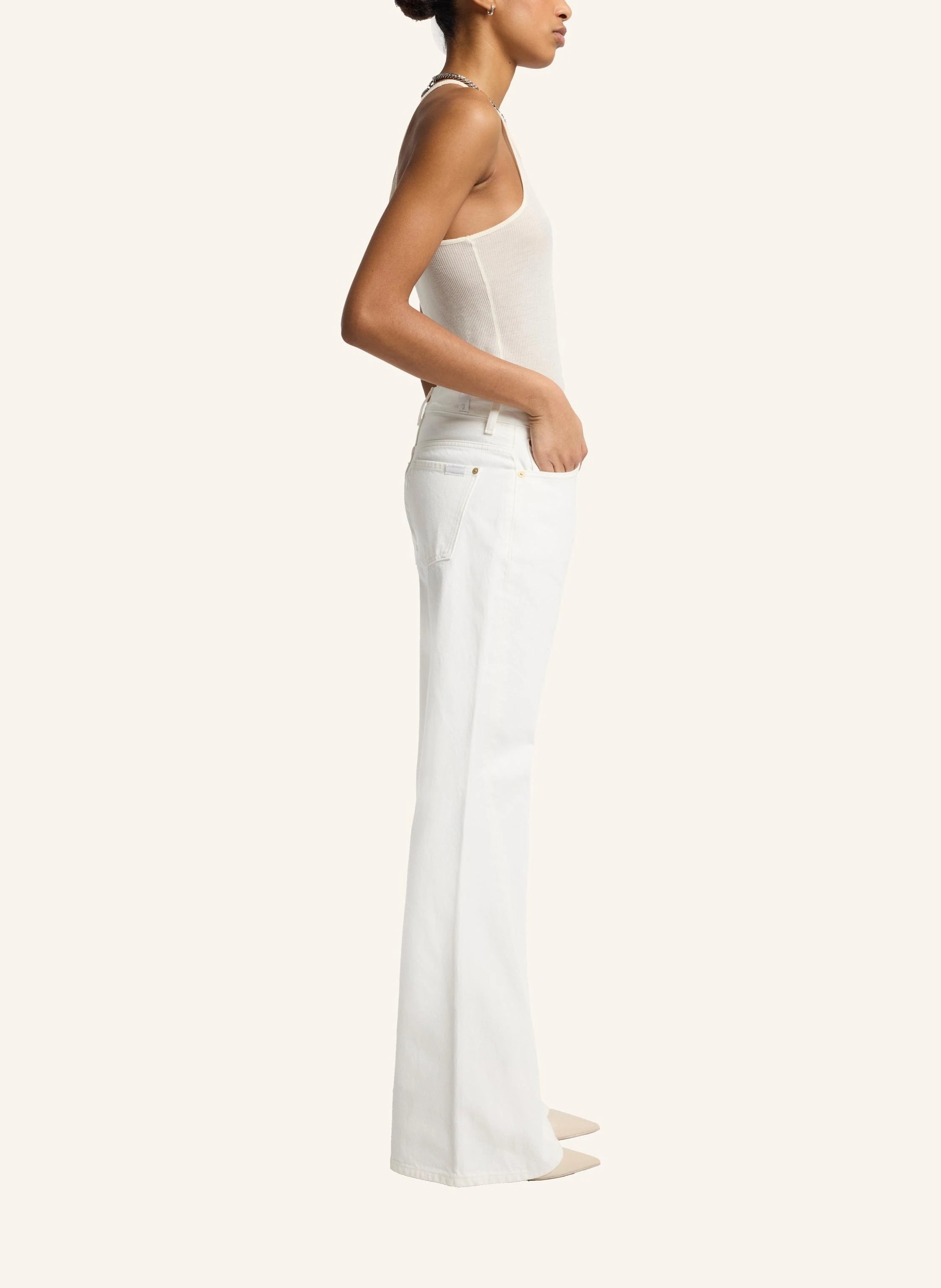 Yoinko-Weiße Baggy Jeans