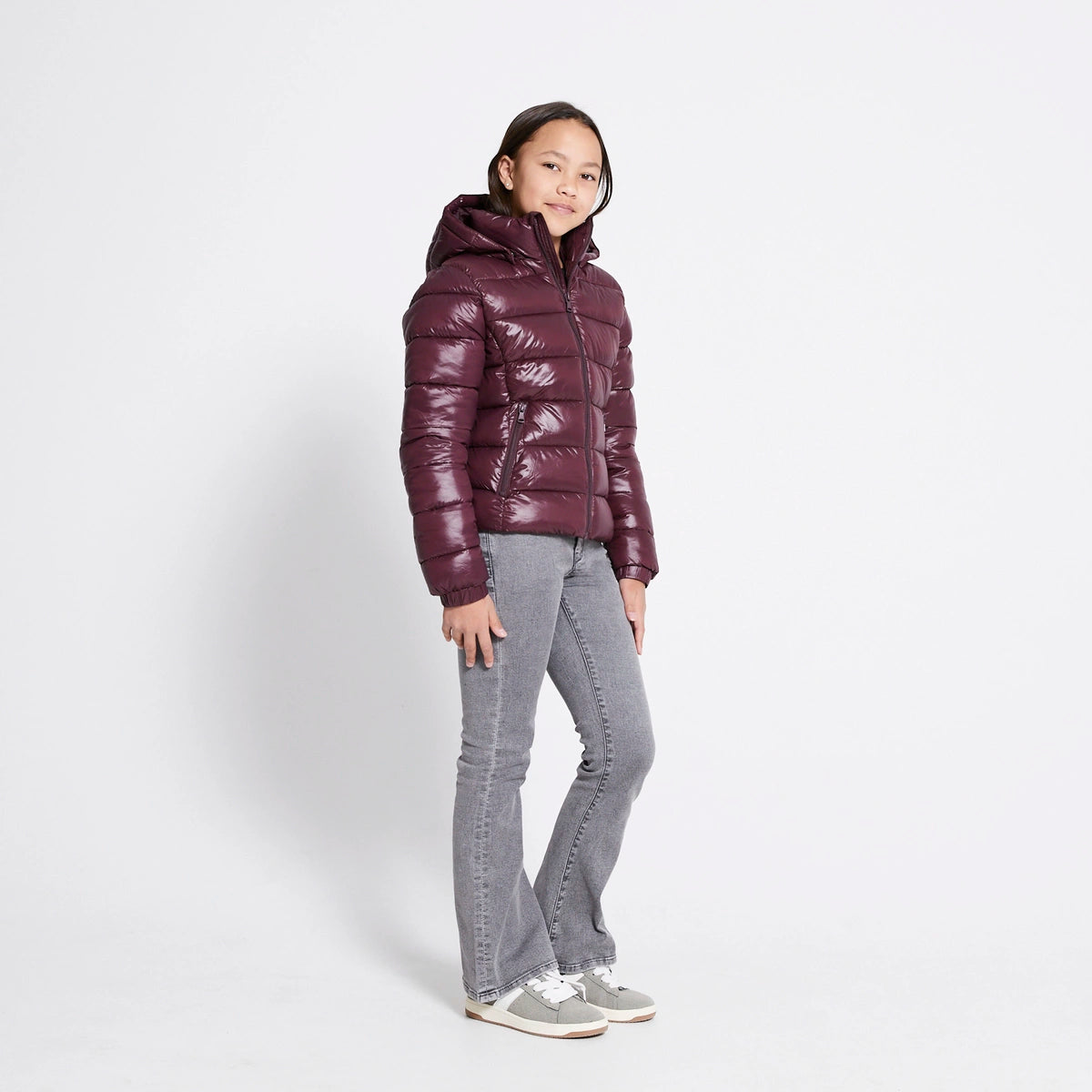 Yoinko - Weinrote Puffer Jacke