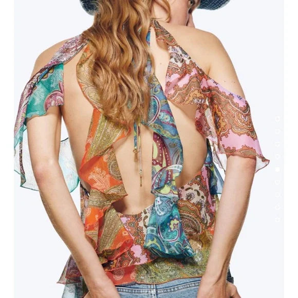 Yoinko-Ruffled Patchwork Top