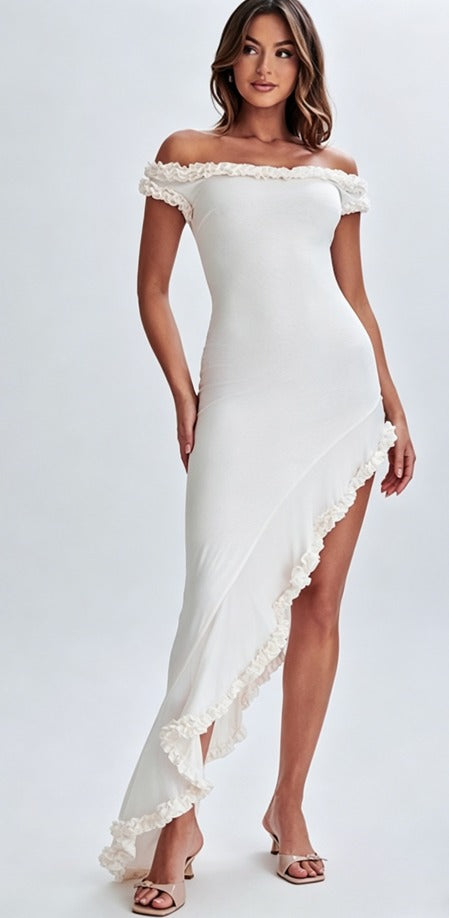 Yoinko - Maxikleid mit Muschelnperlen