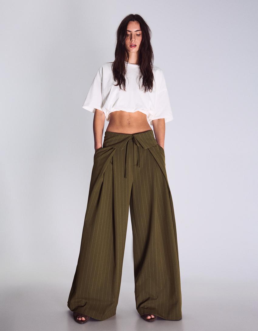 Yoinko - Hose mit Bundfalten und Umschlag